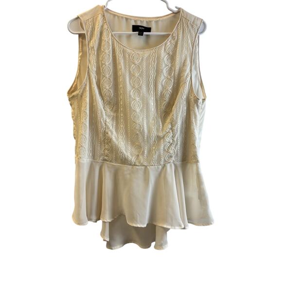 Mossimo Cream Lace Detail Shirt with Side Zipper XL - Picture 6 of 6